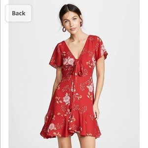 BB Dakota red floral v-neck dress sz 8
